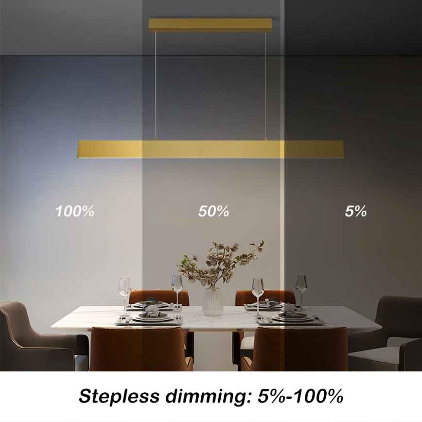 Brilagi - Dimbare LED hanglamp aan een koord SLIMLINE LED/40W/230V 3000-6000K goud + afstandsbediening
