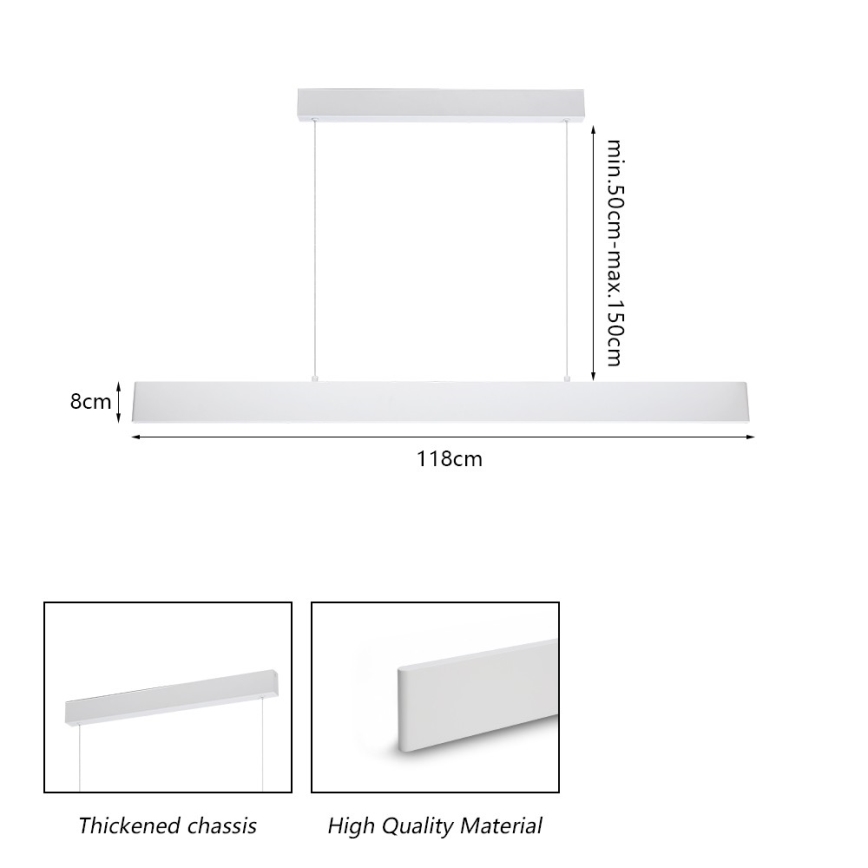 Brilagi - Dimbare LED hanglamp aan een koord SLIMLINE LED/40W/230V 3000-6000K wit + afstandsbediening