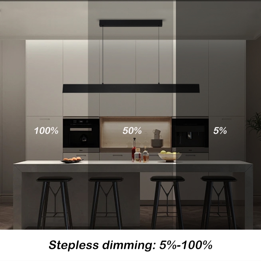 Brilagi - Dimbare LED hanglamp aan een koord SLIMLINE LED/40W/230V 3000-6000K zwart + afstandsbediening