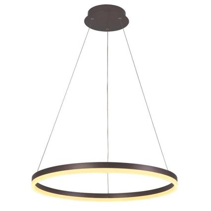 Brilagi - Dimbare LED-hanglamp aan kabel CIRCLE LED/42W/230V 3000-6500K Ø 60 cm bruin + afstandsbediening