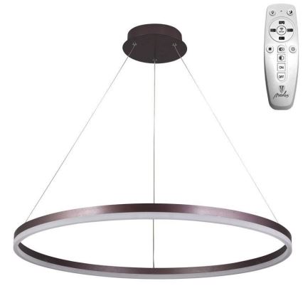 Brilagi - Dimbare hanglamp aan kabel CIRCLE LED/55W/230V 3000-6500K Ø 80 cm bruin + afstandsbediening