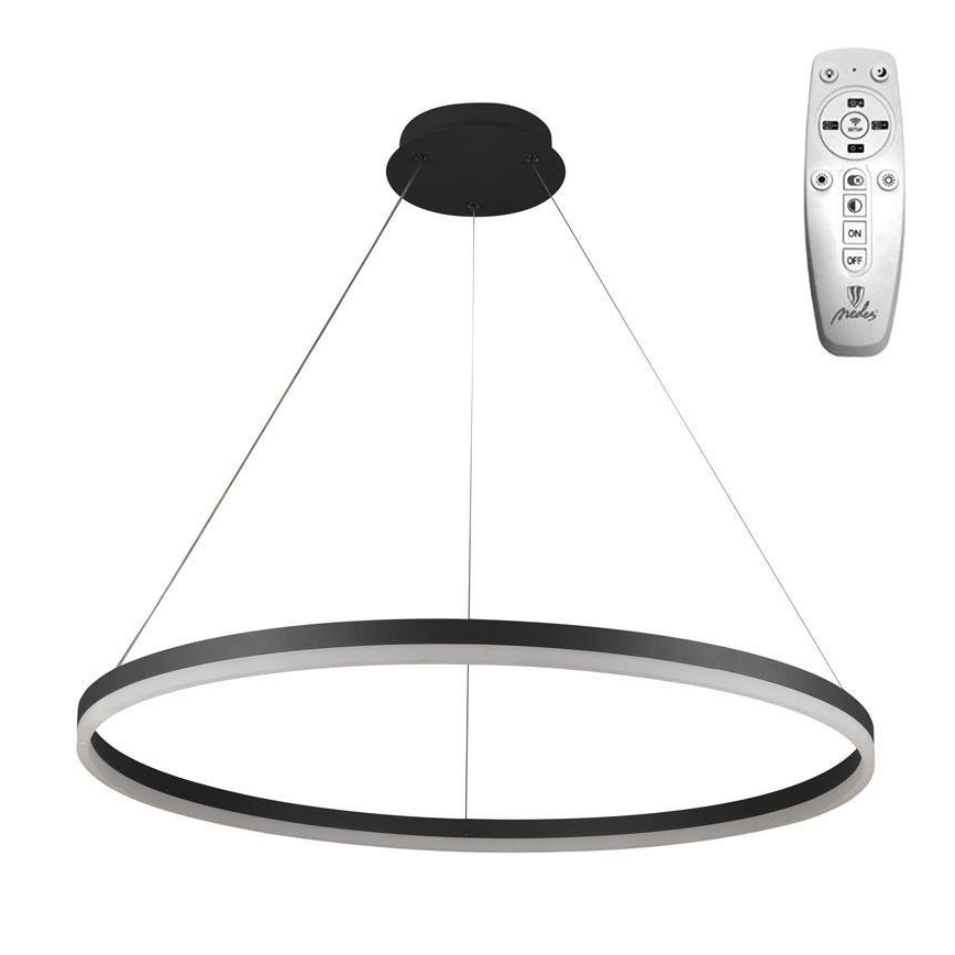 Brilagi - dimbare LED-pendellamp met kabel CIRCLE LED/55W/230V 3000-6500K Ø 80 cm zwart + afstandsbediening
