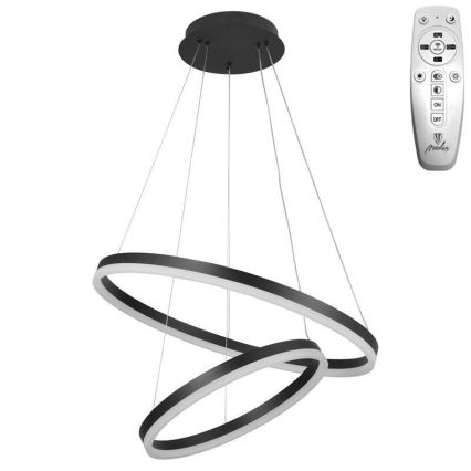 Brilagi - Dimbare LED-hanglamp aan kabel CIRCLE LED/70W/230V 3000-6500K Ø 60 cm zwart + afstandsbediening