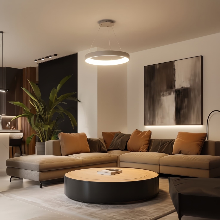 BRILAGI - dimbare LED-hanglamp aan kabel FALCON II LED/99W/230V 3000-6500K Ø 60 cm beige + afstandsbediening