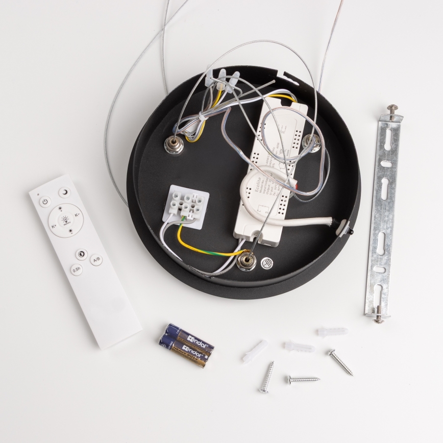 Brilagi - LED dimbare hanglamp met kabel FALCON LED/80W/230V 3000-6500K Ø 60 cm zwart + afstandsbediening