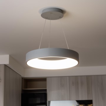 Brilagi - Dimbare LED-hanglamp aan kabel FALCON LED/80W/230V 3000-6500K Ø 60 cm grijs + afstandsbediening