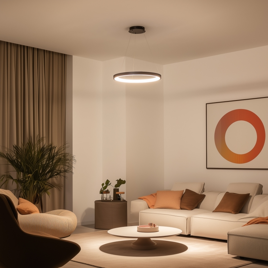 Brilagi - LED dimbare hanglamp aan kabel FALCON SLIM LED/42W/230V 3000-6500K Ø 50 cm zwart + afstandsbediening