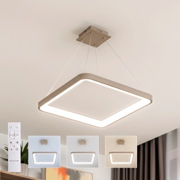 BRILAGI - dimbare LED-hanglamp aan kabel FALCON SLIM LED/50W/230V 3000-6500K 50x50 cm beige + afstandsbediening