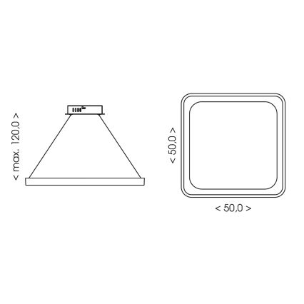 BRILAGI - dimbare LED-hanglamp aan kabel FALCON SLIM LED/50W/230V 3000-6500K 50x50 cm beige + afstandsbediening