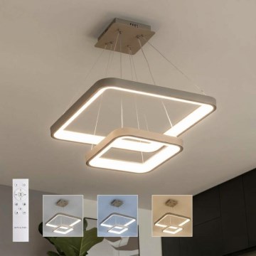 BRILAGI - dimbare LED-hanglamp aan kabel FALCON SLIM LED/78W/230V 3000-6500K 50x50 cm beige + afstandsbediening