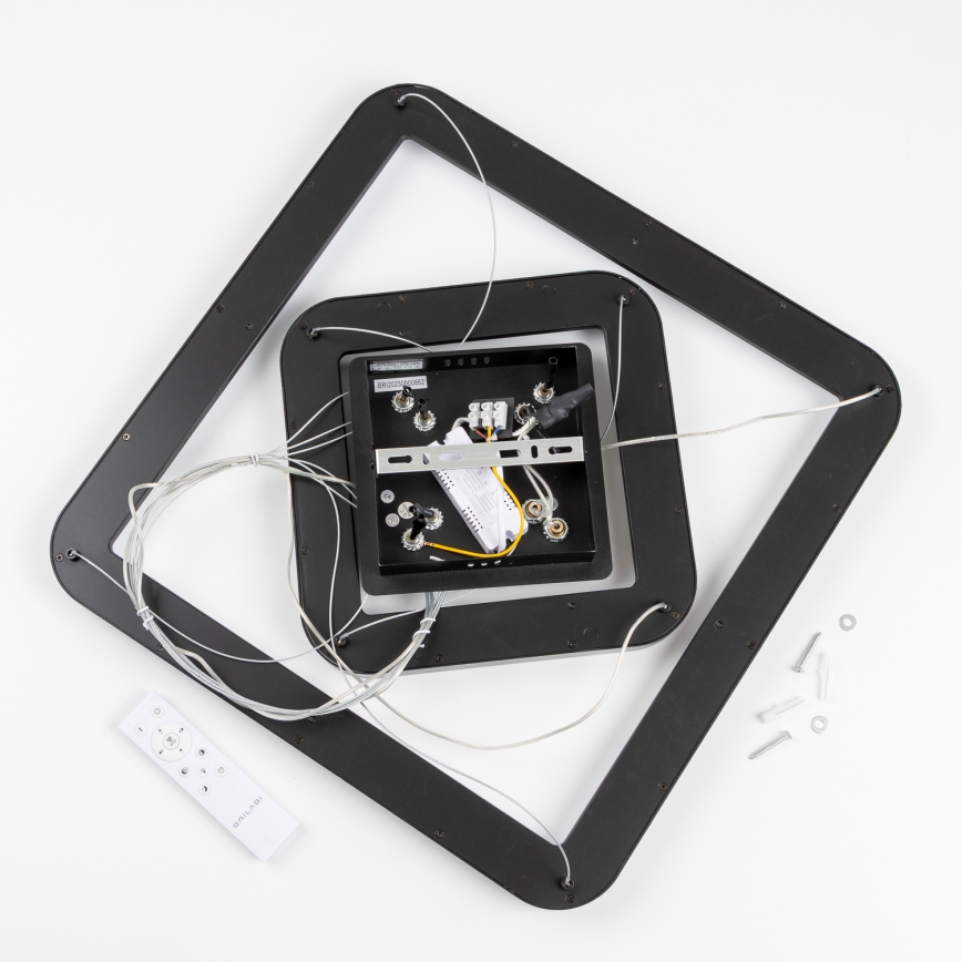 Brilagi - dimbare LED-pendellamp FALCON SLIM met kabel LED/78W/230V 3000-6500K 50x50 cm zwart + afstandsbediening