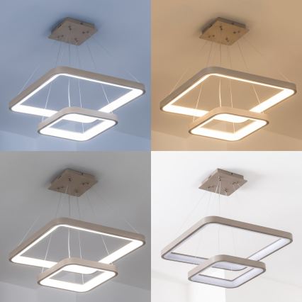 BRILAGI - dimbare LED-hanglamp aan kabel FALCON SLIM LED/78W/230V 3000-6500K 50x50 cm beige + afstandsbediening