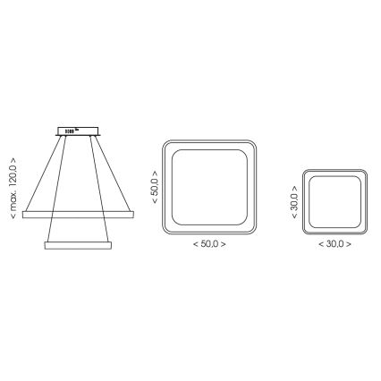 BRILAGI - dimbare LED-hanglamp aan kabel FALCON SLIM LED/78W/230V 3000-6500K 50x50 cm beige + afstandsbediening