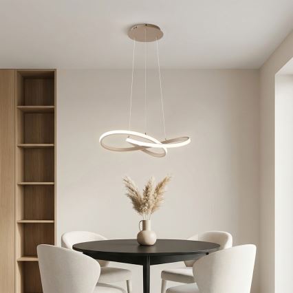 Brilagi - LED dimbare hanglamp aan een kabel INFINITY LED/55W/230V 3000-6000K 50x50 cm beige + afstandsbediening