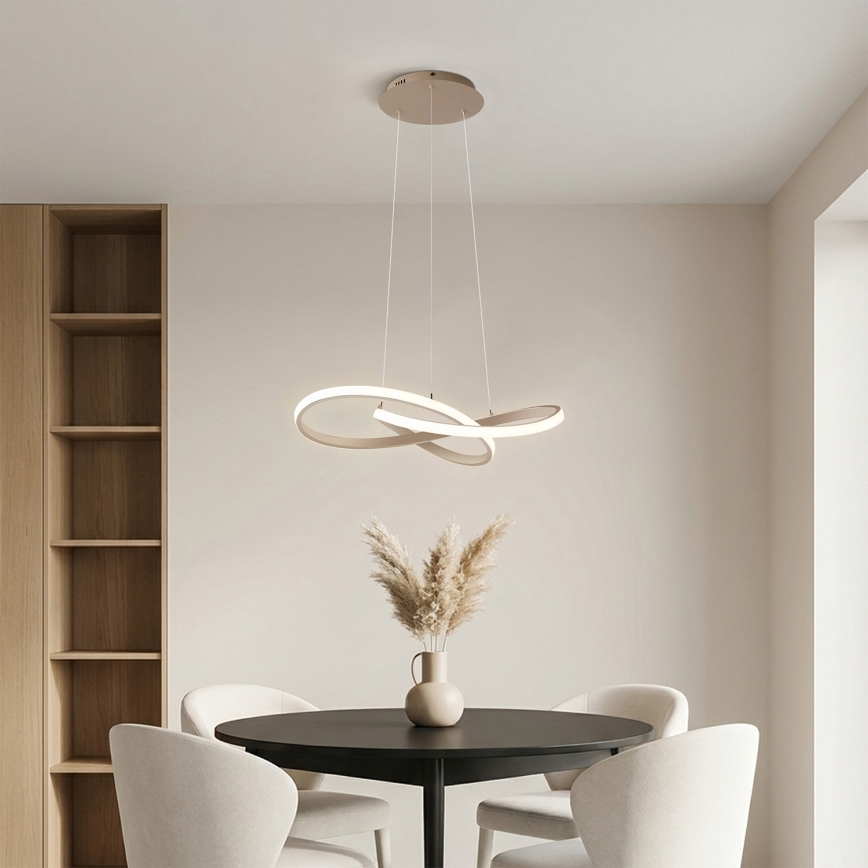 Brilagi - LED dimbare hanglamp aan een kabel INFINITY LED/55W/230V 3000-6000K 50x50 cm beige + afstandsbediening