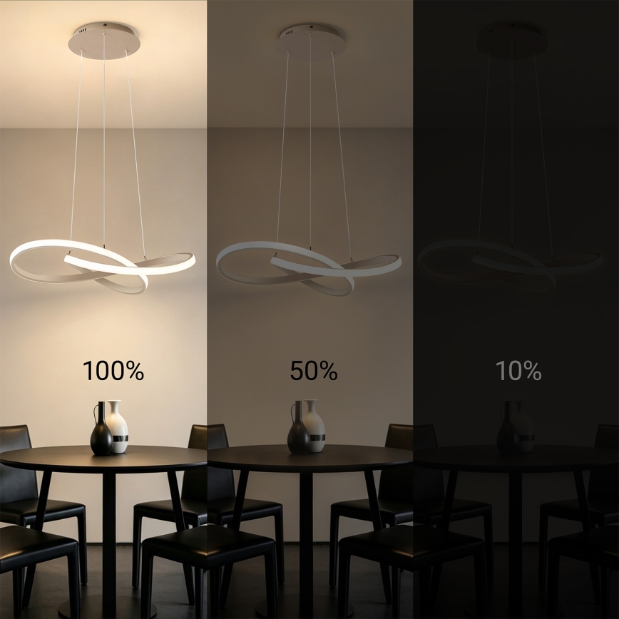 Brilagi - LED dimbare hanglamp aan een kabel INFINITY LED/55W/230V 3000-6000K 50x50 cm beige + afstandsbediening