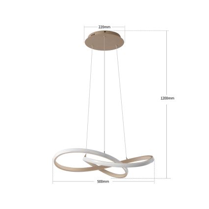 Brilagi - LED dimbare hanglamp aan een kabel INFINITY LED/55W/230V 3000-6000K 50x50 cm beige + afstandsbediening