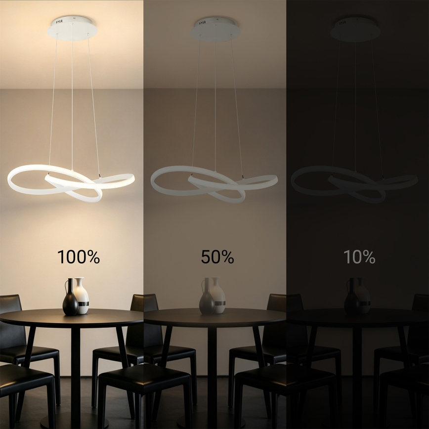 Brilagi - LED dimbare pendellamp aan kabel INFINITY LED/55W/230V 3000-6000K 50x50 cm wit + afstandsbediening