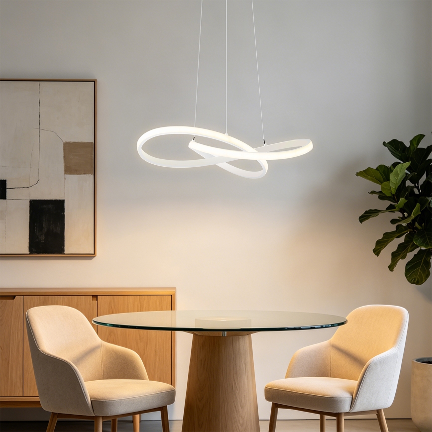 Brilagi - LED dimbare pendellamp aan kabel INFINITY LED/55W/230V 3000-6000K 50x50 cm wit + afstandsbediening