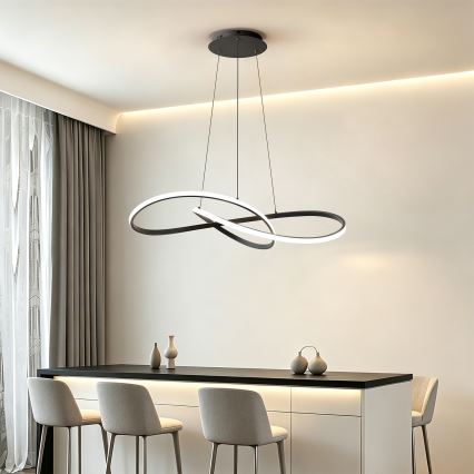 Brilagi - INFINITY dimbare LED-hanglamp aan kabel, 80 W, 230 V, 3000–6000 K, 80x80 cm, zwart, inclusief afstandsbediening