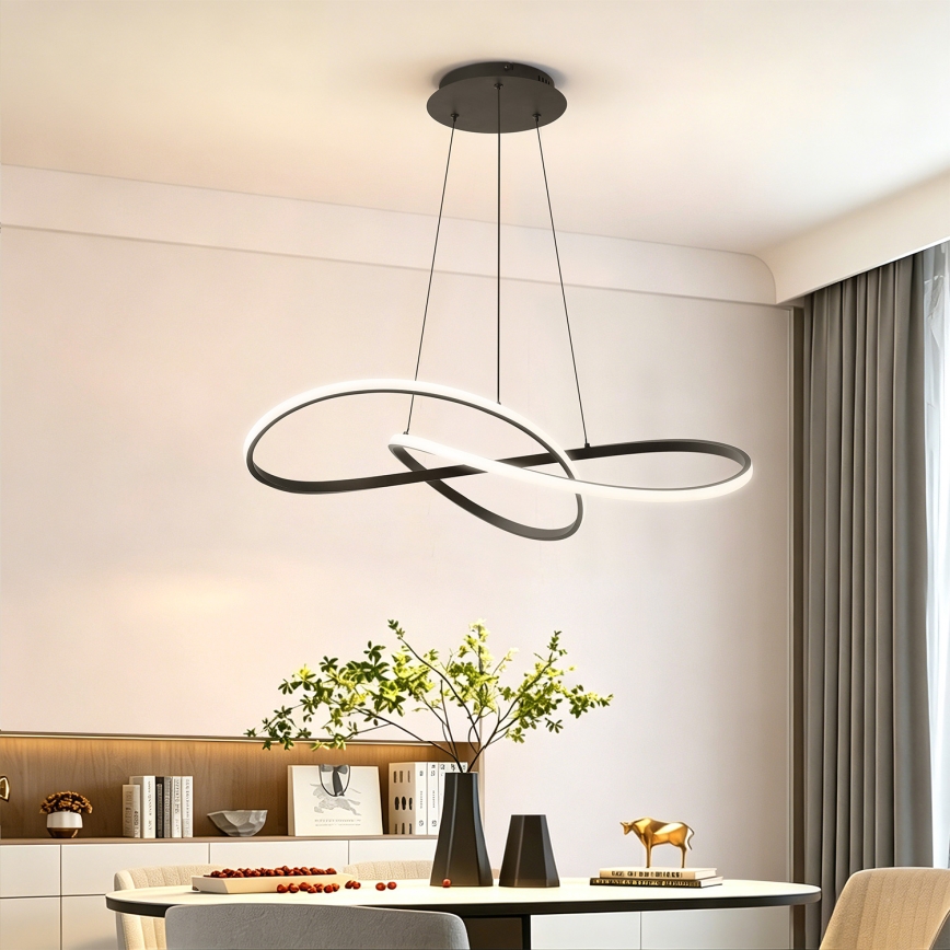 Brilagi - INFINITY dimbare LED-hanglamp aan kabel, 80 W, 230 V, 3000–6000 K, 80x80 cm, zwart, inclusief afstandsbediening