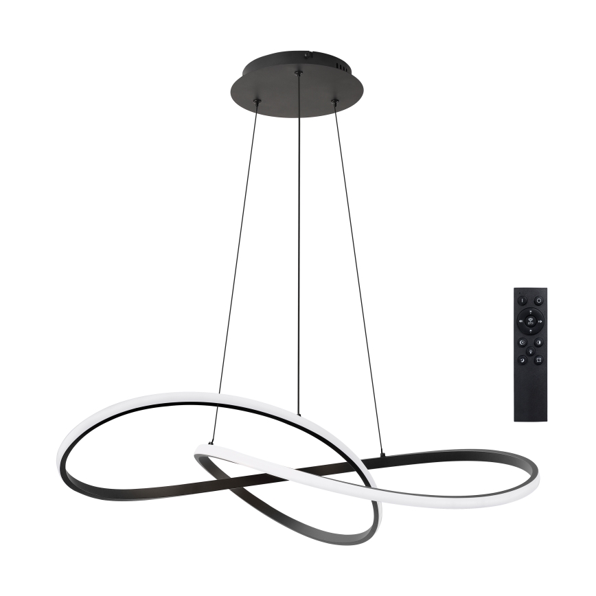 Brilagi - INFINITY dimbare LED-hanglamp aan kabel, 80 W, 230 V, 3000–6000 K, 80x80 cm, zwart, inclusief afstandsbediening