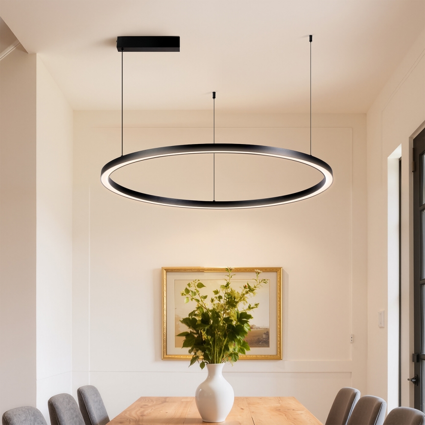 Brilagi - Dimbare LED-kabelhanglamp PORTOFINO LED/60W/230V 3000-6000K Ø 80 cm zwart + afstandsbediening