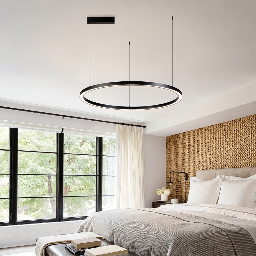 Brilagi - Dimbare LED-kabelhanglamp PORTOFINO LED/60W/230V 3000-6000K Ø 80 cm zwart + afstandsbediening