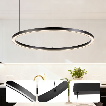 Brilagi - Dimbare LED-kabelhanglamp PORTOFINO LED/60W/230V 3000-6000K Ø 80 cm zwart + afstandsbediening