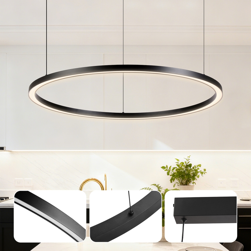 Brilagi - Dimbare LED-kabelhanglamp PORTOFINO LED/60W/230V 3000-6000K Ø 80 cm zwart + afstandsbediening