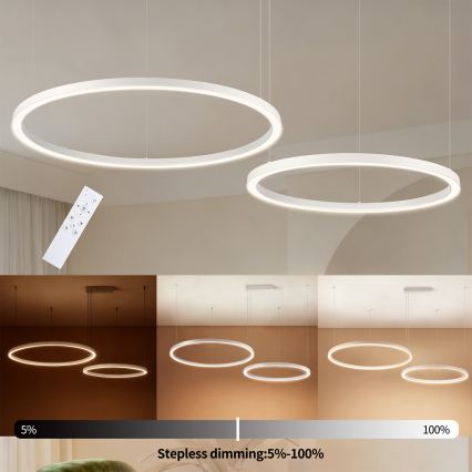 Brilagi - Dimbare LED-hanglamp aan kabel PORTOFINO LED/98W/230V 3000-6000K wit + afstandsbediening