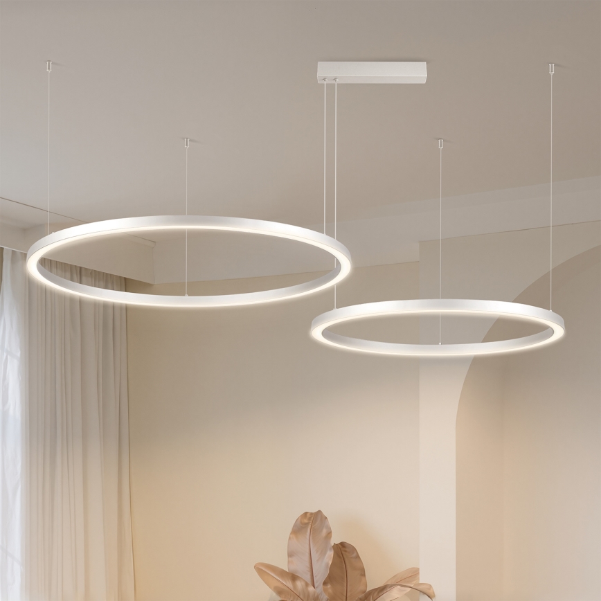 Brilagi - Dimbare LED-hanglamp aan kabel PORTOFINO LED/98W/230V 3000-6000K zilver + afstandsbediening