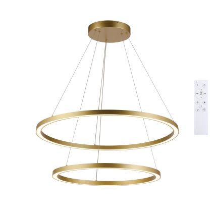Brilagi - Dimbare LED-kroonluchter aan kabel PORTOFINO LED/98W/230V 3000-6000K Ø 80 cm goudkleurig + afstandsbediening