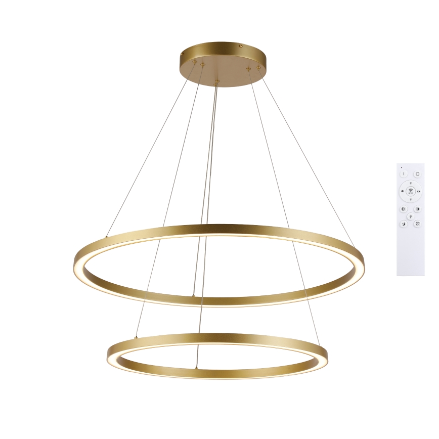 Brilagi - Dimbare LED-kroonluchter aan kabel PORTOFINO LED/98W/230V 3000-6000K Ø 80 cm goudkleurig + afstandsbediening