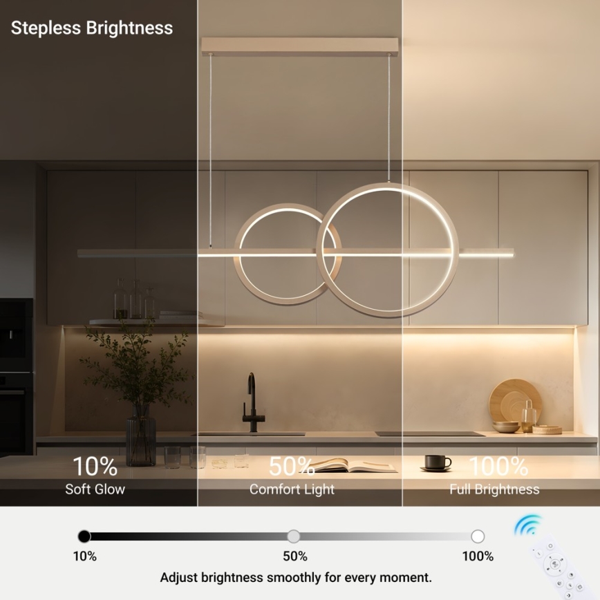 BRILAGI - Dimbare LED-hanglamp aan kabel SIGNATURE LED/53W/230V 3000-6000K 120 cm beige + afstandsbediening