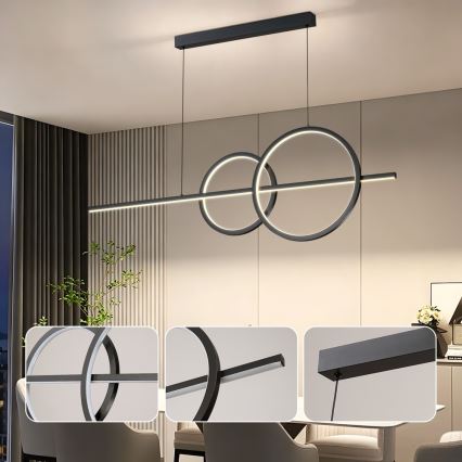 BRILAGI - LED dimbare hanglamp aan kabel SIGNATURE LED/53W/230V 3000-6000K 120 cm zwart + afstandsbediening