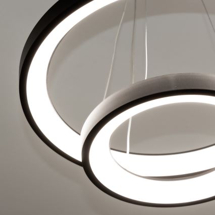 Brilagi - LED dimbare hanglamp aan kabel FALCON SLIM LED/68W/230V 3000-6500K Ø 50 cm zwart + afstandsbediening