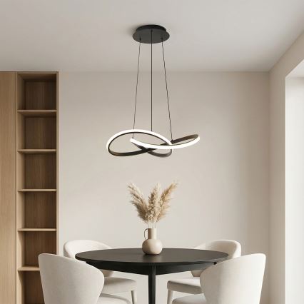 Brilagi - INFINITY dimbare LED-hanglamp aan staalkabel LED/55W/230V 3000-6000K 50x50 cm zwart + afstandsbediening