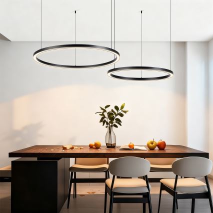 Brilagi - LED-dimbare hanglamp met kabel PORTOFINO LED/98W/230V 3000-6000K zwart + afstandsbediening