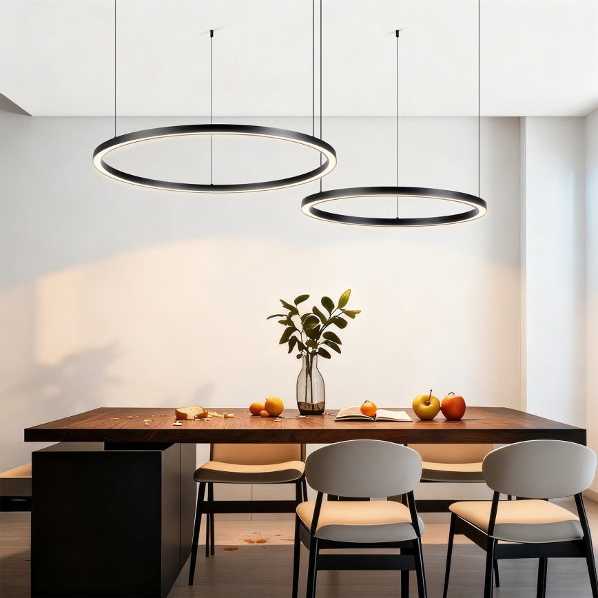 Brilagi - LED-dimbare hanglamp met kabel PORTOFINO LED/98W/230V 3000-6000K zwart + afstandsbediening
