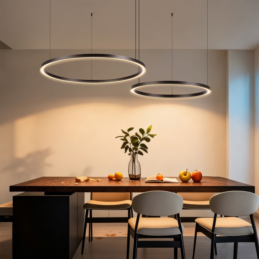 Brilagi - LED-dimbare hanglamp met kabel PORTOFINO LED/98W/230V 3000-6000K zwart + afstandsbediening