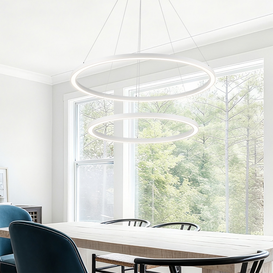 Brilagi - Dimbare LED-hanglamp aan kabel PORTOFINO LED/98W/230V 3000-6000K Ø 80 cm wit + afstandsbediening