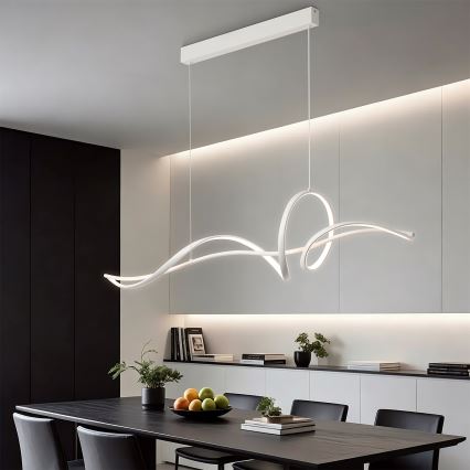 Brilagi - Dimbare hanglamp aan kabel SIGNATURE LED/55W/230V 3000-6000K 120x23 cm wit + afstandsbediening