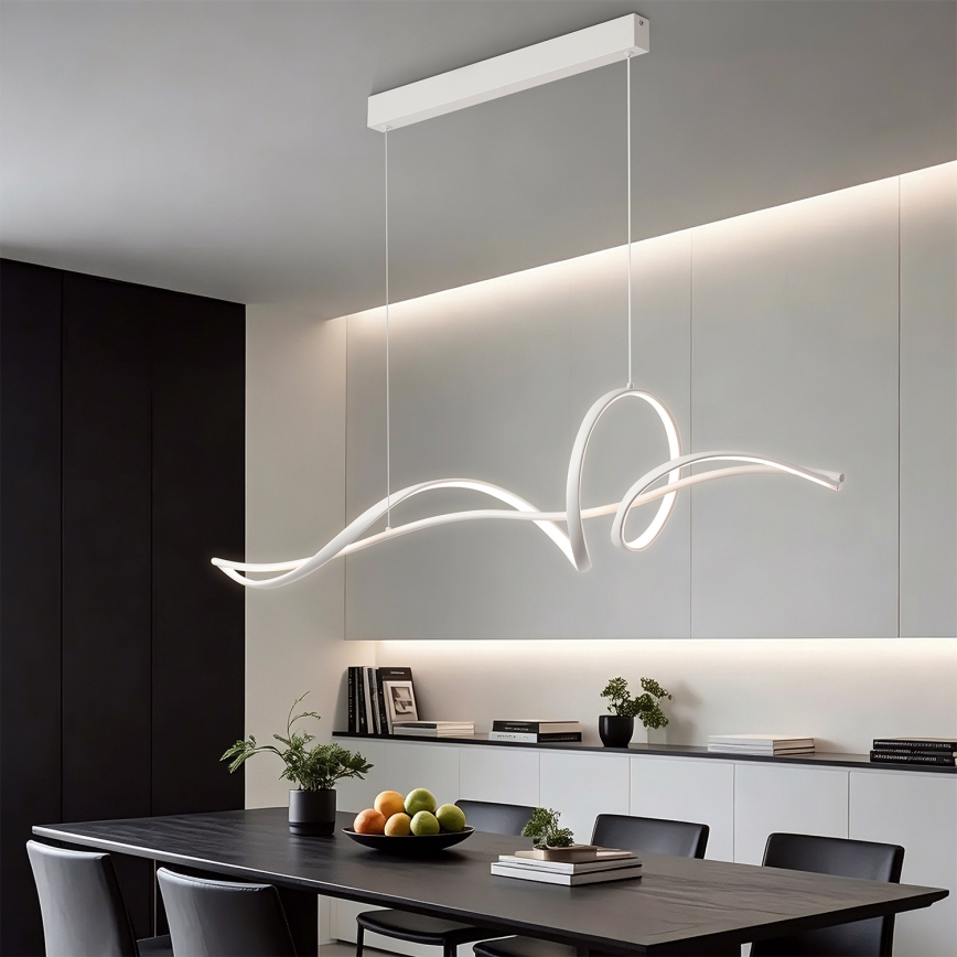 Brilagi - Dimbare hanglamp aan kabel SIGNATURE LED/55W/230V 3000-6000K 120x23 cm wit + afstandsbediening