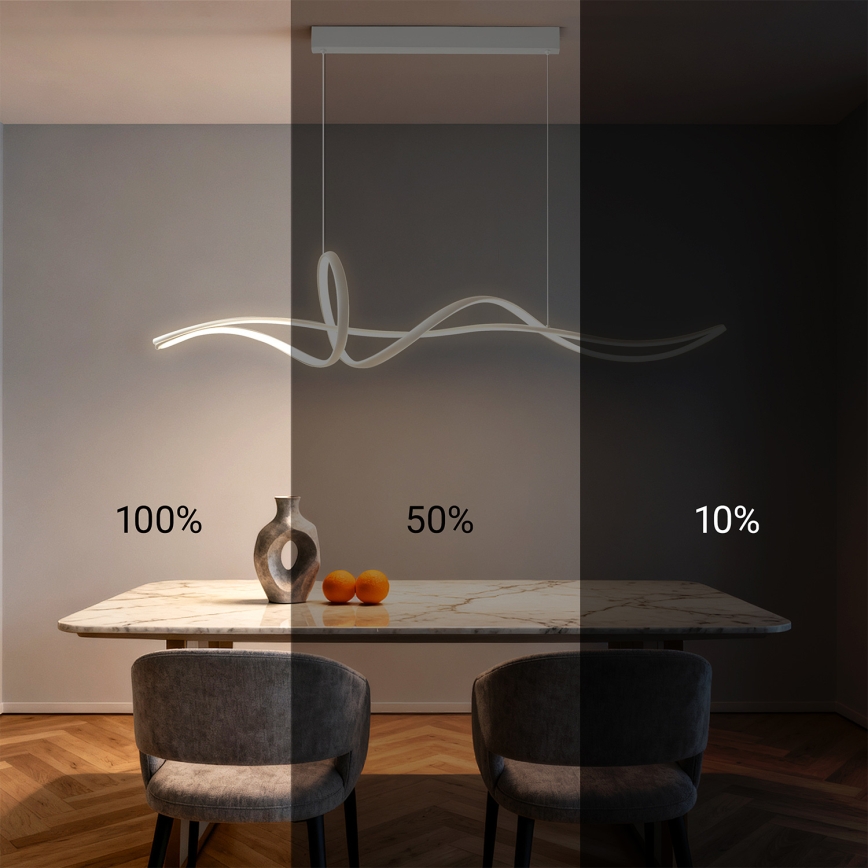 Brilagi - Dimbare hanglamp aan kabel SIGNATURE LED/55W/230V 3000-6000K 120x23 cm wit + afstandsbediening