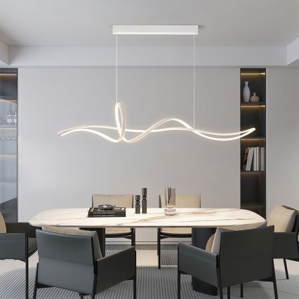 Brilagi - Dimbare hanglamp aan kabel SIGNATURE LED/55W/230V 3000-6000K 120x23 cm wit + afstandsbediening