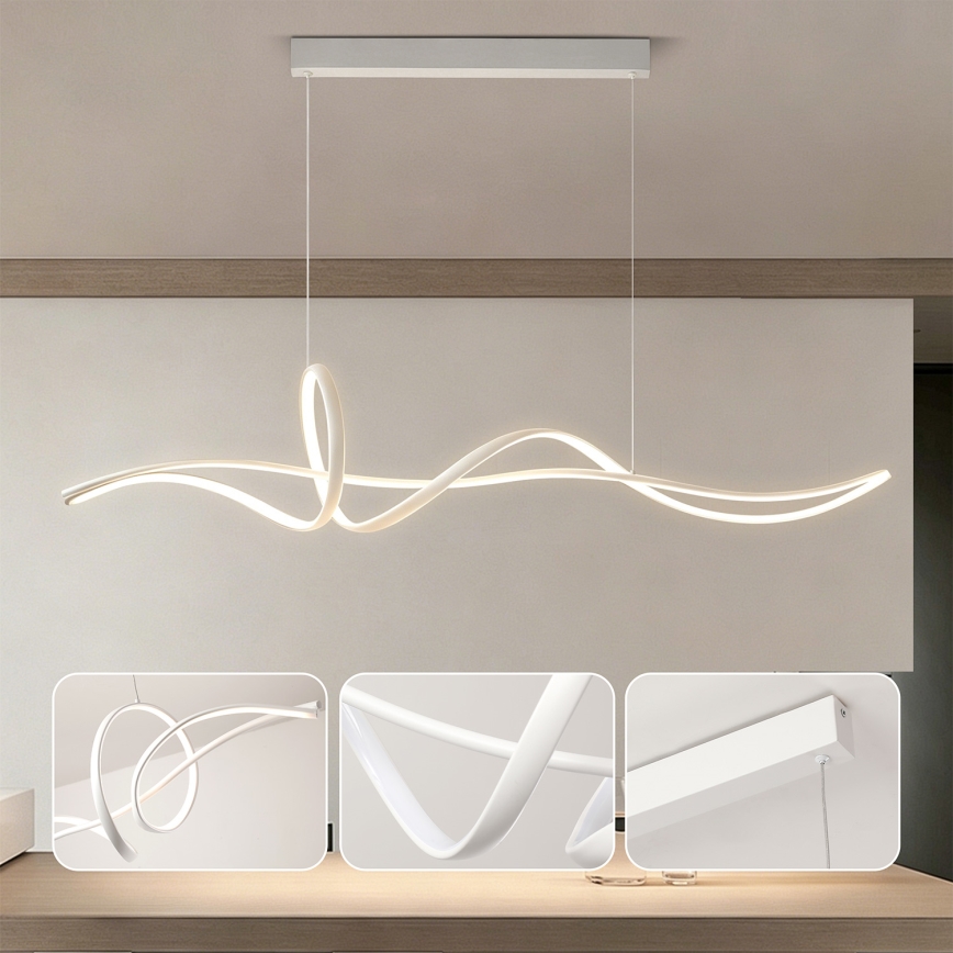 Brilagi - Dimbare hanglamp aan kabel SIGNATURE LED/55W/230V 3000-6000K 120x23 cm wit + afstandsbediening