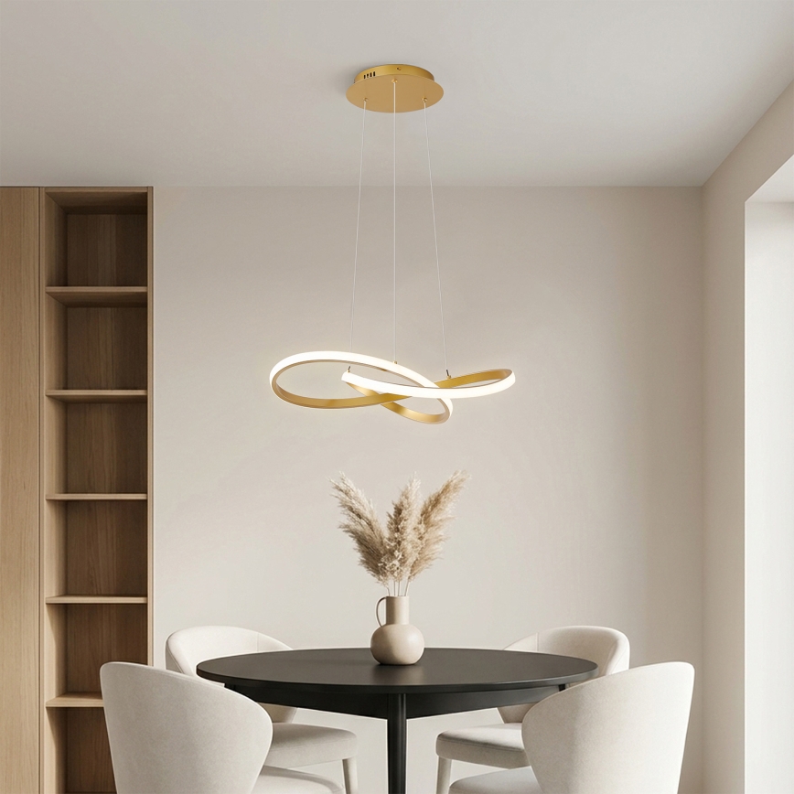 Brilagi - Dimbare LED-hanglamp aan kabel INFINITY LED/55W/230V 3000-6000K 50x50 cm goud + afstandsbediening