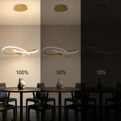Brilagi - Dimbare LED-hanglamp aan kabel INFINITY LED/55W/230V 3000-6000K 50x50 cm goud + afstandsbediening