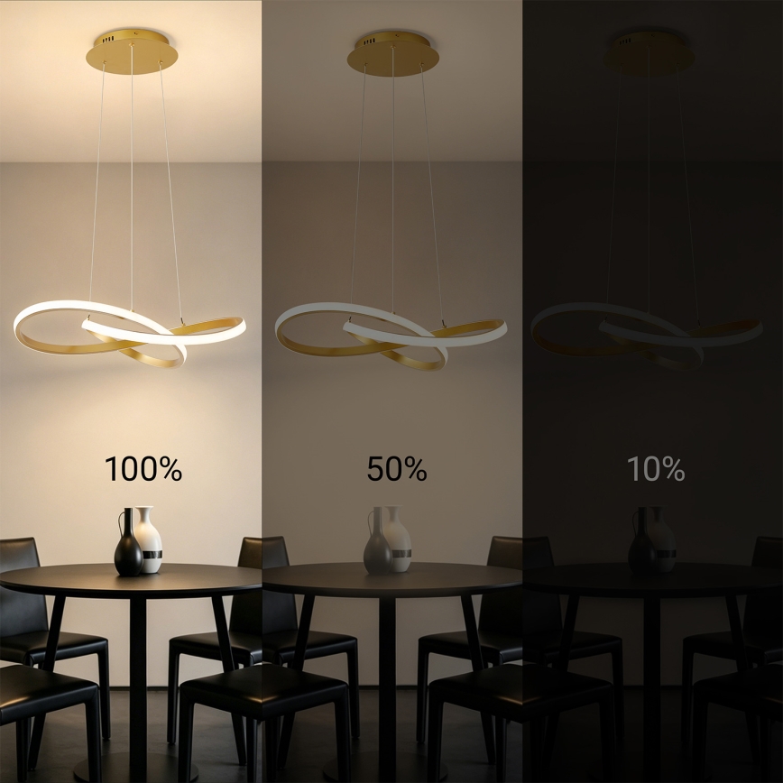 Brilagi - Dimbare LED-hanglamp aan kabel INFINITY LED/55W/230V 3000-6000K 50x50 cm goud + afstandsbediening